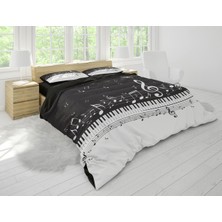 Sarel Piyano Nota Baskılı 3D Çift Kişilik Nevresim Takımı