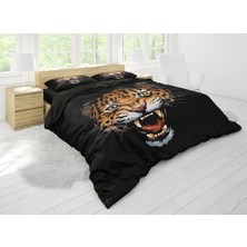 Sarel Leopar Desenli 3D Çift Kişilik Nevresim Takımı