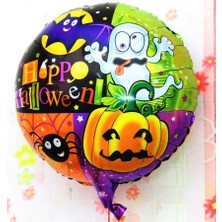 Zemira Halloween Örümcekli Kabaklı Folyo Balon 18 Inç