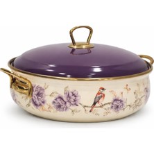 PR Home Fiorella Derin Bombeli Emaye Karnıyarık Pilav Tenceresi 26 cm