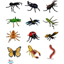 Brother Toys Özel 12'li Mini Böcek Seti Uğurböceği, Kelebek, Akrep, Arı, Örümcek, Çekirge, Peygamber Devesi