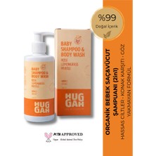 Huggah Organik Bebek Saç ve Vücut Şampuanı (2in1) 320 ml – Hassas Ciltler Için - Göz Yakmayan - Konak Karşıtı - Kolay Tarama Destekli