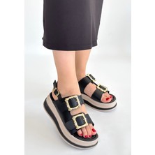 Stan Siyah Cilt Sandalet