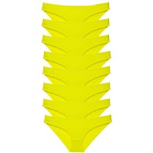 Royaleks 8 Adet Süper Eko Set Likralı Kadın Slip Külot Sarı