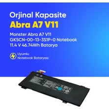 Monster Abra A7 V11 Notebook GK5CN-00-13-3S1P-0 Batarya Pil – Yüksek Performanslı, Uzun Ömürlü, Orijinal Güç Kaynağı