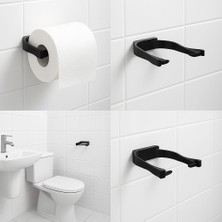 Maxdora Siyah Tuvalet Kağıdı Tutucu Mat Kaplama Banyo Peçetelik