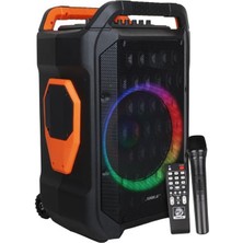 Zemira Shile Sl-10 120 Watt Taşınabilir Seyyar Amfi Hoparlör Kablosuz 1 El + 1 Yaka Mikrofonlu Kumandalı U