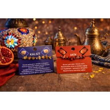 Seymen Bıçakçılık Doğal Taş Akik & Kalsit Bileklik – Enerji Dengeleyici, Stres Azaltıcı, Ayarlanabilir El Yapımı Bileklik