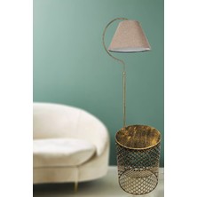 Venon Aydınlatma Lambader Gold Sehpalı Üçgen Siyah Sarı Patine Kahverengi Şapka