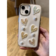Paladyum Case iPhone 14 Plus ve 15 Plus Uyumlu Epoksi 3D Kalpli Kılıf