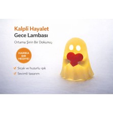 EVORADECO Sevgiliye Anneye Kalpli Hayalet LED Mumlu Gece Lambası – Tealight ile Çalışan Dekoratif Ortam Işığı – Sevimli Figür