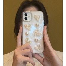 Paladyum Case iPhone 12 ve 12 Pro Uyumlu Epoksi 3D Kalpli Kılıf