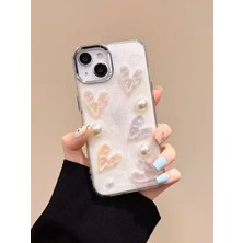 Paladyum Case iPhone 13 ve 14 Uyumlu Epoksi 3D Kalpli Kılıf