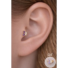 Sacce Scarves & Accessories Kelebek Halka Piercing Tragus Helix Kıkırdak Küpesi