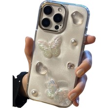 Paladyum Case iPhone 14 Pro Max Uyumlu Epoksi 3D Kelebekli Kılıf