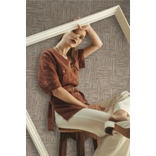 Adawall Muse Koleksiyonu 25101-4 Koyu Bej  Dokulu Silinebilir Nonwoven Vinil Duvar Kağıdı