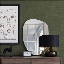 Adawall Muse Koleksiyonu 25104-10 Yeşil Keten Efektli Modern Duvar Kağıdı