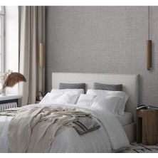 Adawall Muse Koleksiyonu 25104-4 Açık Gri Bej Keten Efektli Modern Duvar Kağıdı