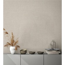 Adawall Muse Koleksiyonu 25104-6 Krem Bej Keten Efektli Modern Duvar Kağıdı