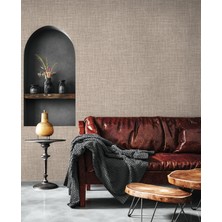 Adawall Muse Koleksiyonu 25104-8 Vizon Bej Keten Efektli Modern Duvar Kağıdı