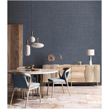 Adawall Muse Koleksiyonu 25104-9 Füme Mavi Keten Efektli Modern Duvar Kağıdı