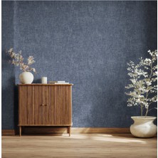 Adawall Muse Koleksiyonu 25105-9 Füme Mavi Textile Dokulu Duvar Kağıdı