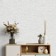 Adawall Muse Koleksiyonu 25108-1 Açık Gri Doğal Taş  Görünümlü Duvar Kağıdı