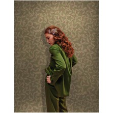 Adawall Muse Koleksiyonu 25109-5 Yeşil Krem Dokulu Modern Duvar Kağıdı