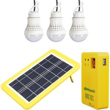 Zemira Solar Aydınlatma Seti Çok Uçlu 3 Ampullü