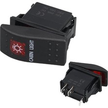 Zemira Kabin Sembollü Işıklı 3 Pinli On-Off 12-24V Marin Switch