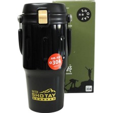Shotay ST-8166 Çift Kullanım Pipetli/rahat Içim Gri 650ML Çelik Termos