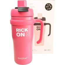 Shotay ST-8918 Çift Kullanım Pipetli/rahat Içim Fuşya 720ML Çelik Termos