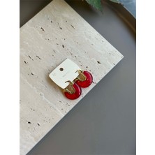 Beta Moda Hub Taşlı Küpe - Kırmızı