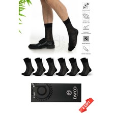Dayco Premium Dikişsiz Yazlık Erkek Bambu Soket Çorap 6'lı Set Kutulu Jakarlı Siyah - 10201 - 41-44
