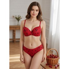 Zerogaprise Kadın Yarım Dolgulu Kiraz Işleme Detaylı Sütyen Takımı