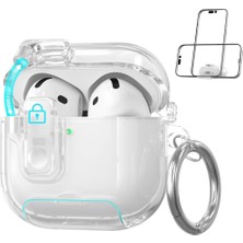 MobaxAksesuar Apple Airpods 4. Nesil ile Uyumlu Kılıf Standlı Kilitli Tpu Premium Matte Trip Case