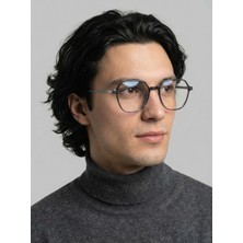 Funeyes Geometrik Unisex Füme Kadın Erkek Mavi Işıkl Korumalı Hafif Gözlük