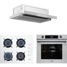 Ferre ve Afm Tech Markalı /grane Beyaz Ankastre Set ( D037 Sürgülü Aspiratör + FM7701 + FM2201 )