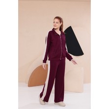 Zitex Dik Yaka Yanları Garnili Bol Paça Eşofman Takımı