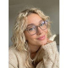 Funeyes Helen Köşeli Çekik Kül Renk Trend Popüler Mavi Işık Korumalı Camı Değişebilir Gözlük