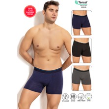 Özkan Underwear Özkan 11256 3'lü Paket Erkek Karışık Renk Premium Kumaş Modal Pamuklu Esnek Yumuşak Boxer Şort