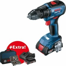 Bosch Akülü Vidalama Matkabı Gsr 18V-50 (2 x 2,0 Ah Akü) + Vidalama Seti (43 Parça) - 06019H5004