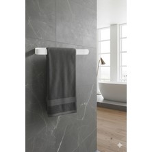 TncPatiShop Paslanmaz Metal Dolu Demir Lüks Yapışkanlı Beyaz Solo Havluluk Banyo Lavabo Mutfak Askısı