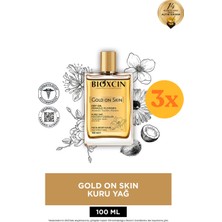 Bioxcin Gold On Skin Simsiz Kuru Yağ 100 ml - 3 Adet (300 Ml) - Dezenfektan Hediyeli (%72 Alkol)