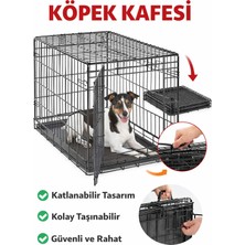 TncPatiShop Katlanabilir Metal Tel Evcil Küçük Hayvan Kedi Köpek Kuş Kafesi Taşınabilir Oyun Parkı 60X40X48