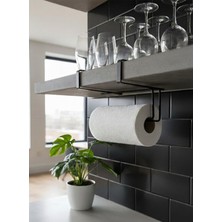 TncPatiShop Metal Kağıt Havlu Askısı Dolap Içine Asılabilir Solo Kağıt Havluluk Raf Altı Mutfak Organizeri Siyah