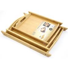 Konyax 3'lü Bambu Tepsi Seri 1