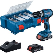Bosch Gsb 18V-45 Akülü Darbeli Matkap Seti (2x 2.0AH Akü + Gal 18V-40 Şarj + 63 Parça Uç Seti + L-Case Pick&click)