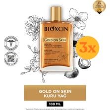 Bioxcin Gold On Skin Kuru Yağ 100 ml - 3 Adet (300 Ml) - Dezenfektan Hediyeli (%72 Alkol)