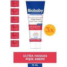 Biobaby Bebek Pişik Kremi %40 Çinko 75 ml - 3 Adet (225 Ml) - Dezenfektan Hediyeli (%72 Alkol)